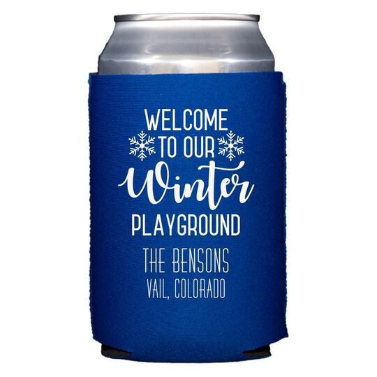 Welcome To Our Winter Playground Collapsible Huggers